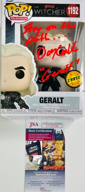 DOUG COCKLE SIGNED GERALT CHASE FUNKO POP VINYL 1192 THE WITCHER JSA 759