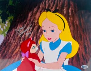 KATHRYN BEAUMONT ALICE IN WONDERLAND SIGNED METALLIC 11X14 PHOTO DISNEY BAS 033