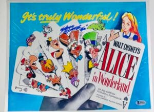 KATHRYN BEAUMONT ALICE IN WONDERLAND SIGNED METALLIC 11X14 PHOTO DISNEY BAS 020