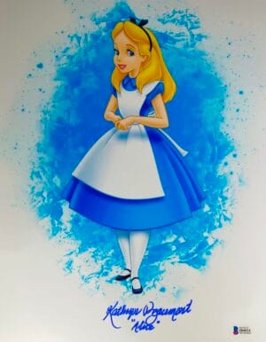 KATHRYN BEAUMONT ALICE IN WONDERLAND SIGNED METALLIC 11X14 PHOTO DISNEY BAS 024