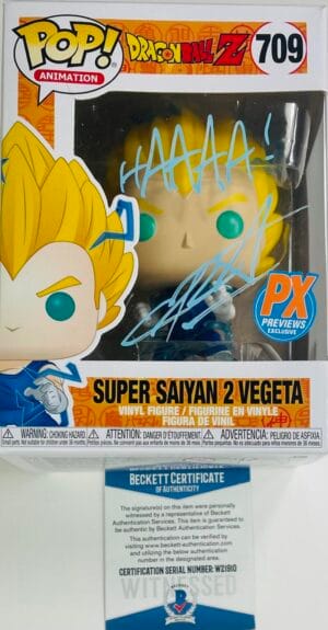 CHRIS SABAT SIGNED SUPER SAIYAN VEGETA FUNKO POP 709 DRAGON BALL Z BAS 910