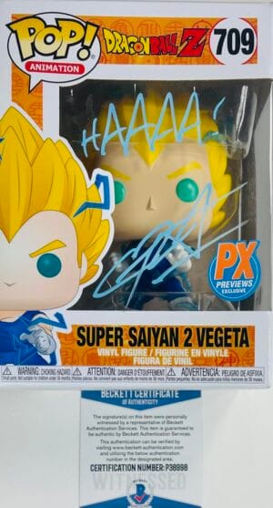 CHRIS SABAT SIGNED SUPER SAIYAN VEGETA FUNKO POP 709 DRAGON BALL Z BAS 998