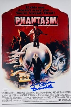 REGGIE BANNISTER SIGNED PHANTASM 12X18 PHOTO MOVIE POSTER HORROR JSA 179