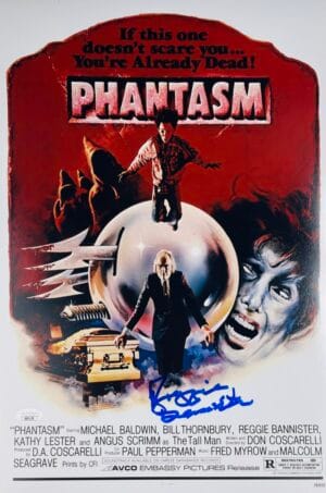 REGGIE BANNISTER SIGNED PHANTASM 12X18 PHOTO MOVIE POSTER HORROR JSA 178
