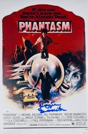 REGGIE BANNISTER SIGNED PHANTASM 12X18 PHOTO MOVIE POSTER HORROR JSA 176