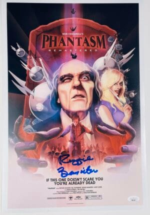 REGGIE BANNISTER SIGNED PHANTASM 12X18 PHOTO MOVIE POSTER HORROR JSA 163