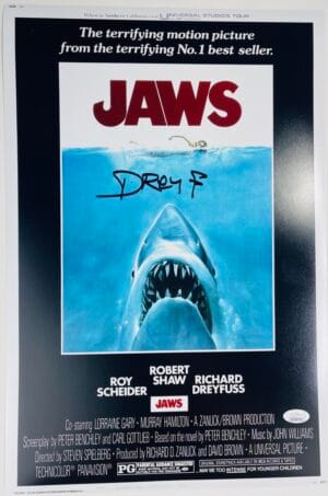 RICHARD DREYFUSS SIGNED JAWS 12X18 PHOTO POSTER STEVEN SPIELBERG HORROR JSA 735