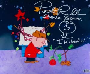 PETER ROBBINS SIGNED 11X14 METALLIC PHOTO CHARLIE BROWN CHRISTMAS SKETCH BAS 200
