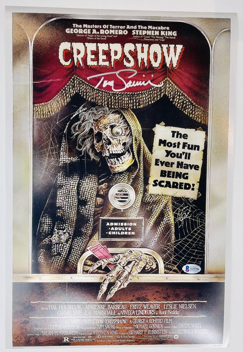 TOM SAVINI CREEPSHOW SIGNED 12X18 PHOTO MOVIE POSTER THE CREEP BAS 796