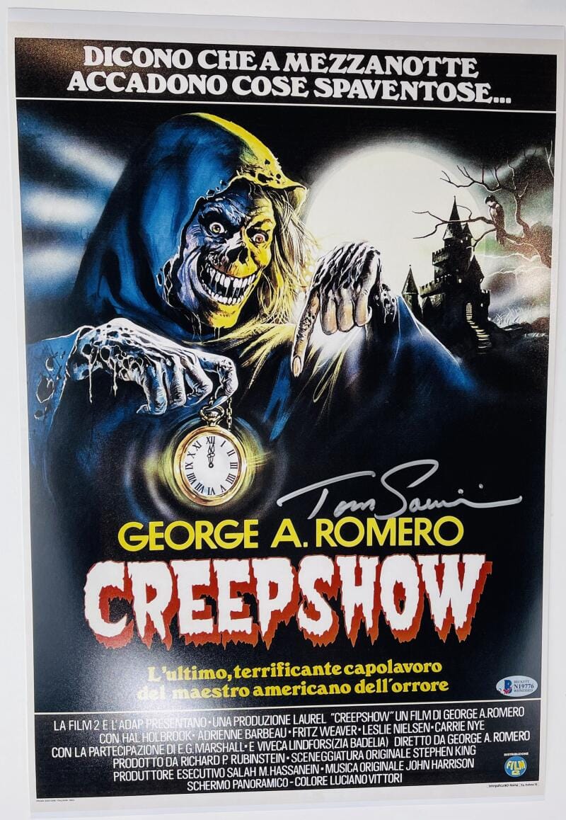 TOM SAVINI CREEPSHOW SIGNED 12X18 PHOTO MOVIE POSTER THE CREEP BAS 776