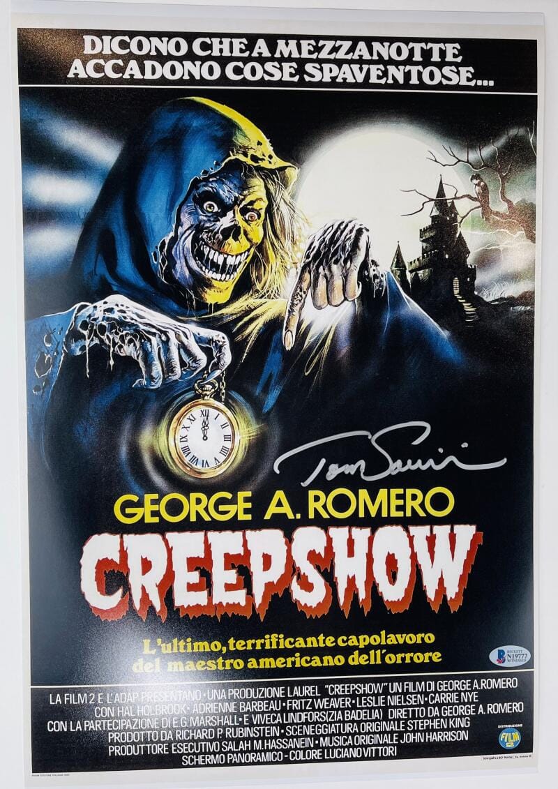 TOM SAVINI CREEPSHOW SIGNED 12X18 PHOTO MOVIE POSTER THE CREEP BAS 777
