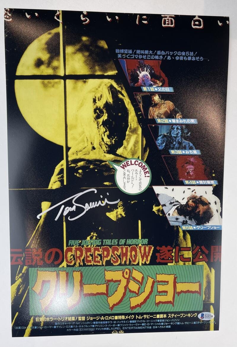 TOM SAVINI CREEPSHOW SIGNED 12X18 PHOTO MOVIE POSTER THE CREEP BAS 798