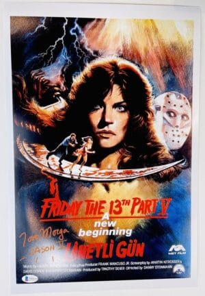 TOM MORGA SIGNED 12x18 PHOTO JASON VORHEES FRIDAY THE 13 5 JSA COA 328