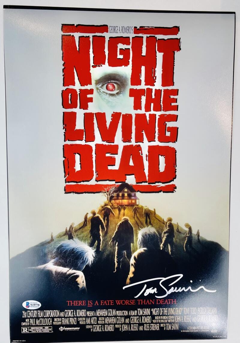TOM SAVINI SIGNED 12X18 PHOTO POSTER NIGHT OF THE LIVING DEAD HORROR BAS 778