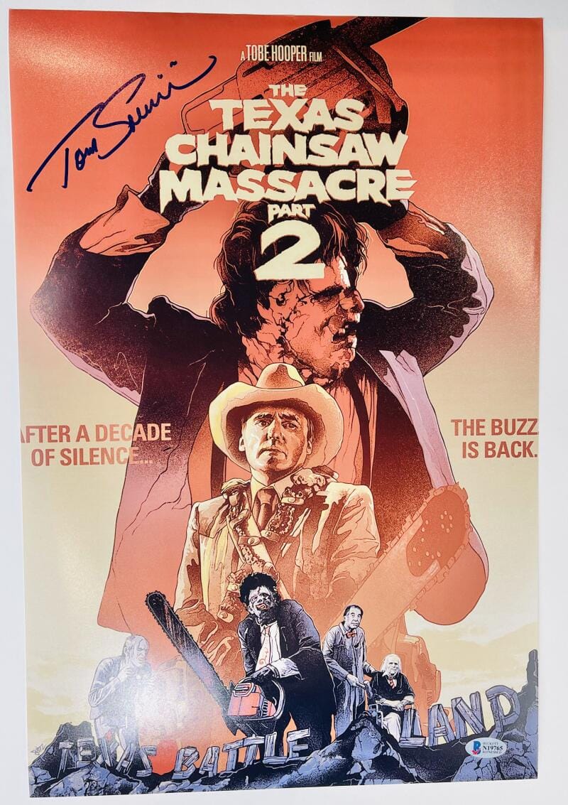 TOM SAVINI SIGNED 12X18 PHOTO POSTER TEXAS CHAINSAW MASSACRE HORROR BAS 765