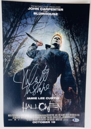 NICK CASTLE SIGNED HALLOWEEN 12x18 PHOTO 1978 MICHAEL MYERS HORROR BAS 102