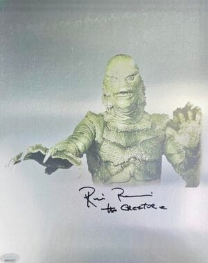 RICOU BROWNING SIGNED CHROME 11X14 PHOTO CREATURE FROM THE BLACK LAGOON JSA 17