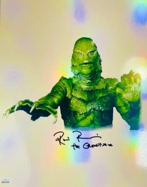 RICOU BROWNING SIGNED HOLOGRAPM 11X14 PHOTO CREATURE FROM THE BLACK LAGOON JSA 8
