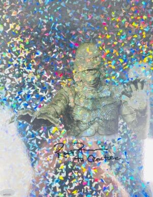 RICOU BROWNING SIGNED HOLOGRAPM 11X14 PHOTO CREATURE FROM THE BLACK LAGOON JSA 9