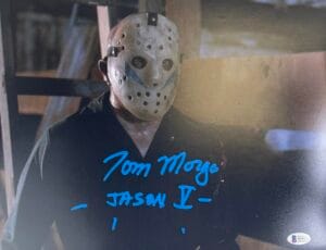 TOM MORGA SIGNED JASON VOORHEES 11X14 PHOTO  FRIDAY THE 13TH 5 BAS 317