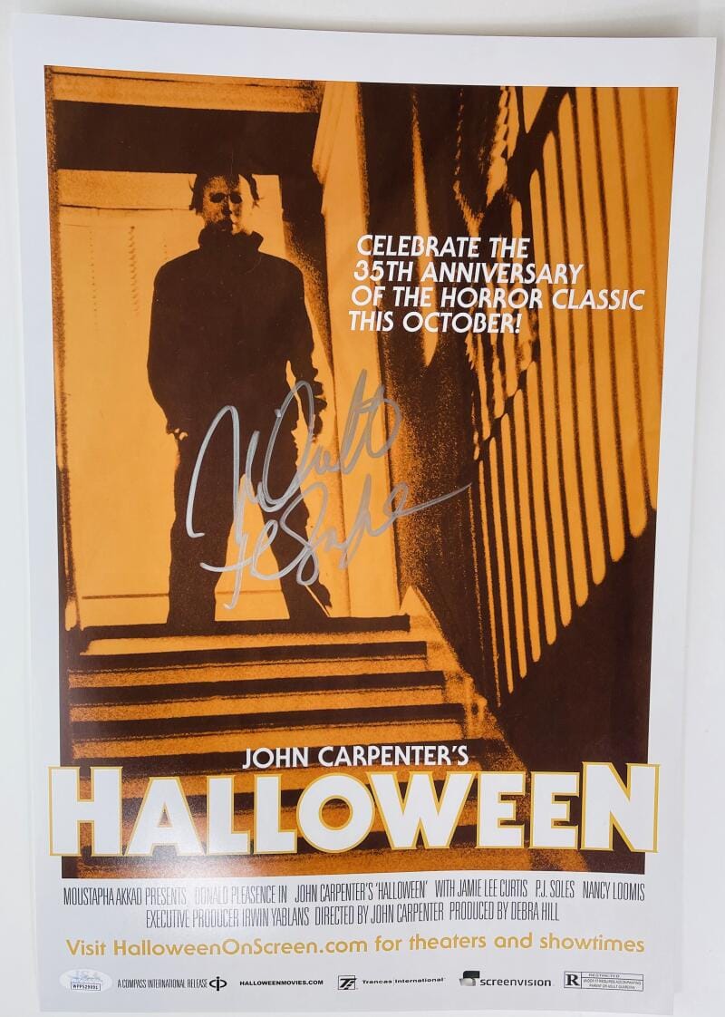 NICK CASTLE SIGNED HALLOWEEN 12x18 PHOTO 1978 MICHAEL MYERS HORROR BAS 091