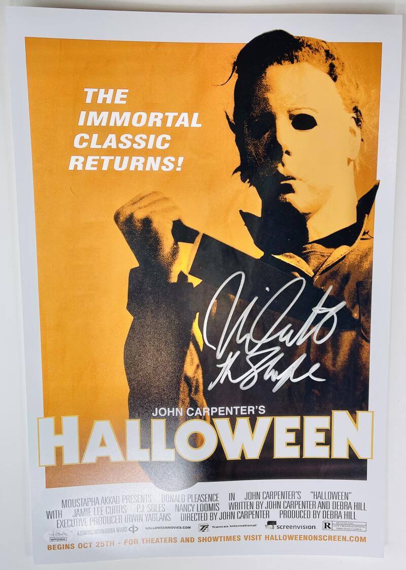 NICK CASTLE SIGNED HALLOWEEN 12x18 PHOTO 1978 MICHAEL MYERS HORROR BAS 092