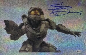 Steve Downes signed Master Chief 12X18 HOLOGRAPHIC photo HALO BAS M62312