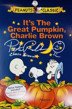PETER ROBBINS SIGNED 12X18 PHOTO GREAT PUMPKIN CHARLIE BROWN W SKETCH BAS 147
