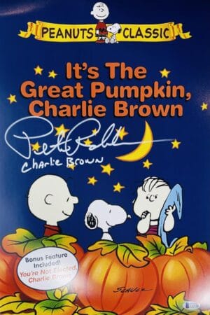 PETER ROBBINS SIGNED 12X18 PHOTO GREAT PUMPKIN CHARLIE BROWN W SKETCH BAS 146