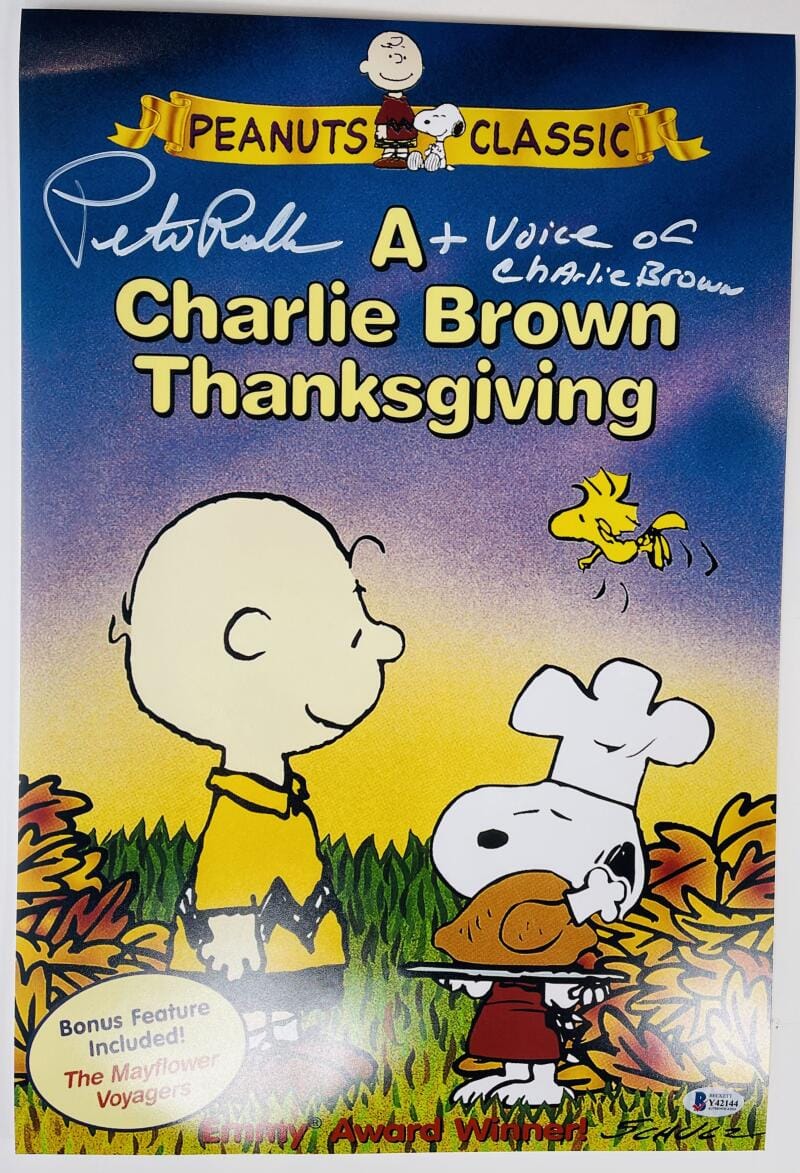 PETER ROBBINS SIGNED 12X18 PHOTO GREAT PUMPKIN CHARLIE BROWN W SKETCH BAS 144