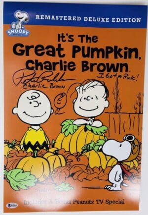 PETER ROBBINS SIGNED 12X18 PHOTO GREAT PUMPKIN CHARLIE BROWN W SKETCH BAS 113