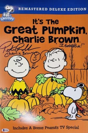 PETER ROBBINS SIGNED 12X18 PHOTO GREAT PUMPKIN CHARLIE BROWN W SKETCH BAS 112