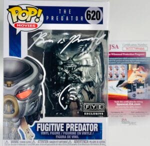 BRIAN A PRINCE SIGNED FUGITIVE PREDATOR FUNKO POP 620 FYE EXCLUSIVE JSA 466