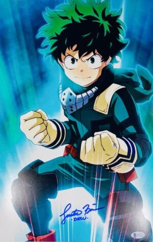 JUSTIN BRINER SIGNED 11x17 PHOTO POSTER DEKU MY HERO ACADEMIA ANIME BAS 515