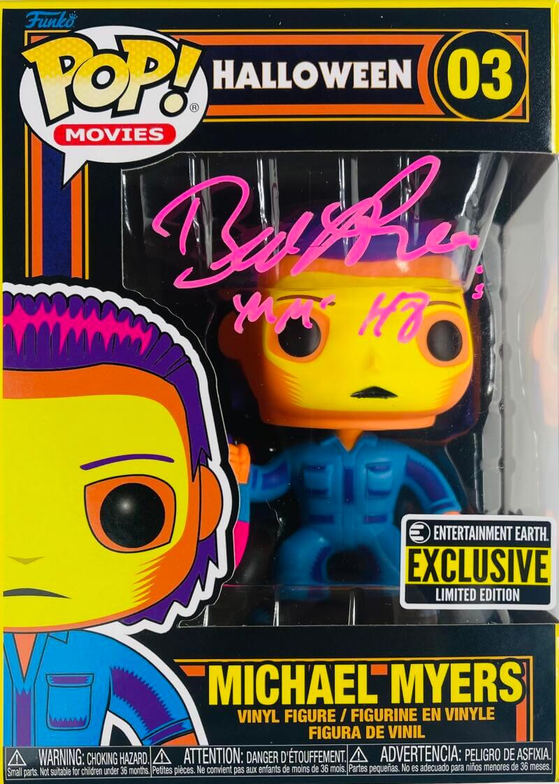 BRAD LOREE SIGNED MICHAEL MYERS BLACKLIGHT FUNKO POP 03 HALLOWEEN BAS 468