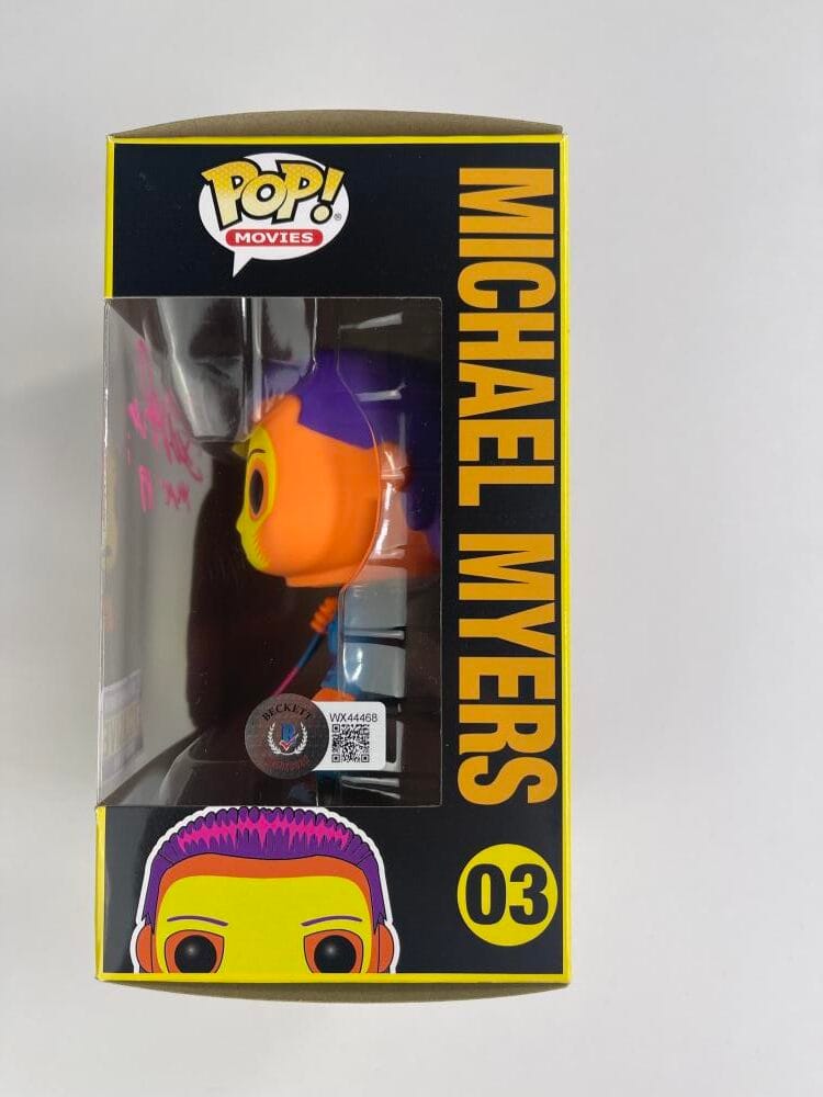 Brad Loree Signed Michael Myers Blacklight Funko Pop 03 Halloween Bas 468 - Image 2