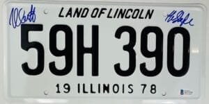NICK CASTLE SIGNED SCREEN ACCURATE LICENSE PLATE HALLOWEEN MICHAEL MYERS BAS 305
