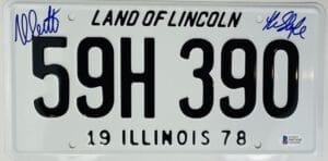 NICK CASTLE SIGNED SCREEN ACCURATE LICENSE PLATE HALLOWEEN MICHAEL MYERS BAS 303