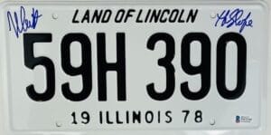 NICK CASTLE SIGNED SCREEN ACCURATE LICENSE PLATE HALLOWEEN MICHAEL MYERS BAS 309