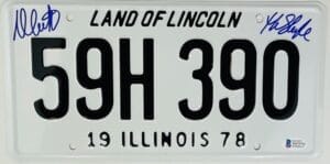 NICK CASTLE SIGNED SCREEN ACCURATE LICENSE PLATE HALLOWEEN MICHAEL MYERS BAS 312