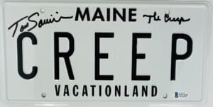 TOM SAVINI CREEPSHOW SIGNED SCREEN ACCURATE LICENSE PLATE THE CREEP BAS 628