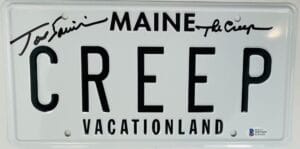 TOM SAVINI CREEPSHOW SIGNED SCREEN ACCURATE LICENSE PLATE THE CREEP BAS 629