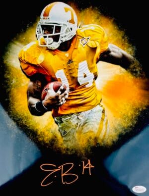 ERIC BERRY SIGNED TENNESSEE VOLUNTEERS METALLIC 11X14 PHOTO VOLS CHIEFS JSA 832