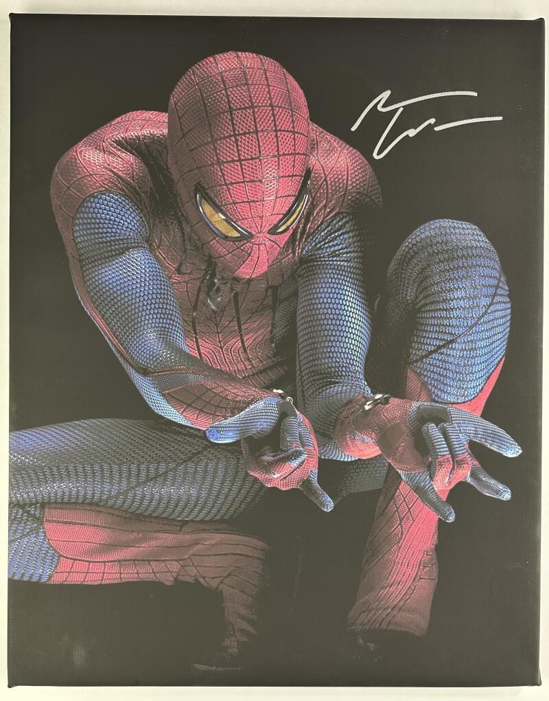 ANDREW GARFIELD SIGNED 16X20 STRETCHED CANVAS SPIDER-MAN NO WAY HOME BAS 2