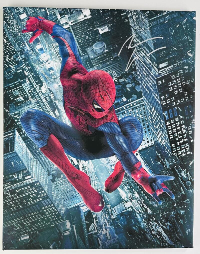 ANDREW GARFIELD SIGNED 16X20 STRETCHED CANVAS SPIDER-MAN NO WAY HOME BAS 197