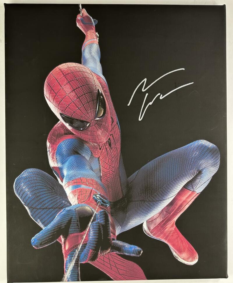 ANDREW GARFIELD SIGNED 16X20 STRETCHED CANVAS SPIDER-MAN NO WAY HOME BAS 3