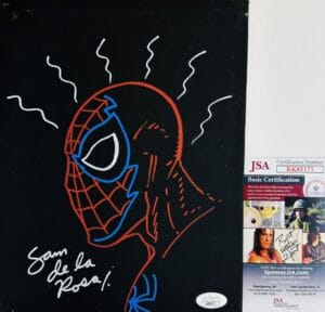 SAM DE LA ROSA SIGNED SPIDER-MAN 8x10 COLORED SKETCH BOARD CANVAS MARVEL JSA 71