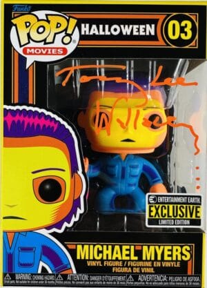 TOMMY LEE WALLACE SIGNED MICHAEL MYERS BLACK LIGHT FUNKO 03 HALLOWEEN BAS 211