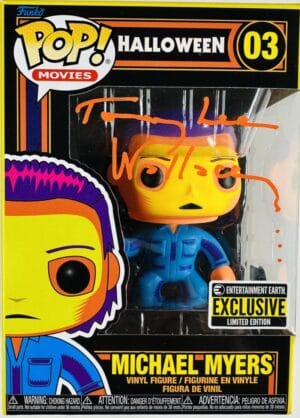 TOMMY LEE WALLACE SIGNED MICHAEL MYERS BLACK LIGHT FUNKO 03 HALLOWEEN BAS 212
