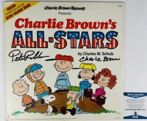PETER ROBBINS SIGNED CHARLIE BROWN ALL STARS RECORD VINYL ALBUM PEANUTS BAS 70